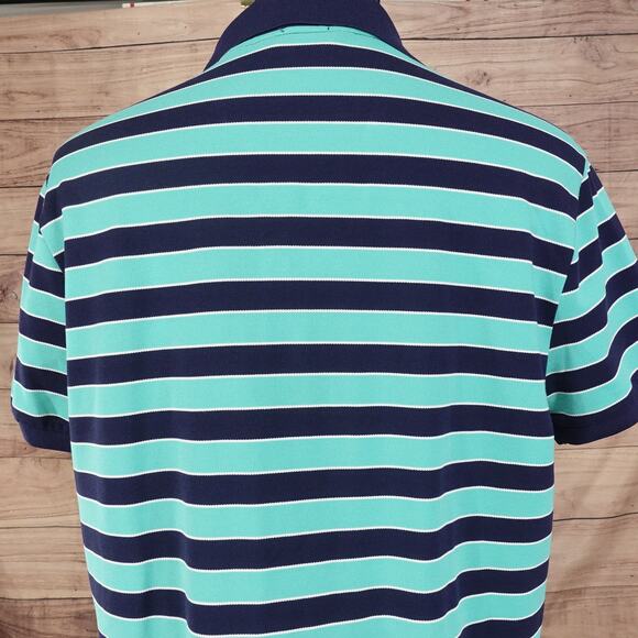 POLO GOLF RALPH LAUREN PERFORMANCE STRIPED POLYCOTTON POLO SHIRT MENS XL PROFIT - Picture 5 of 7